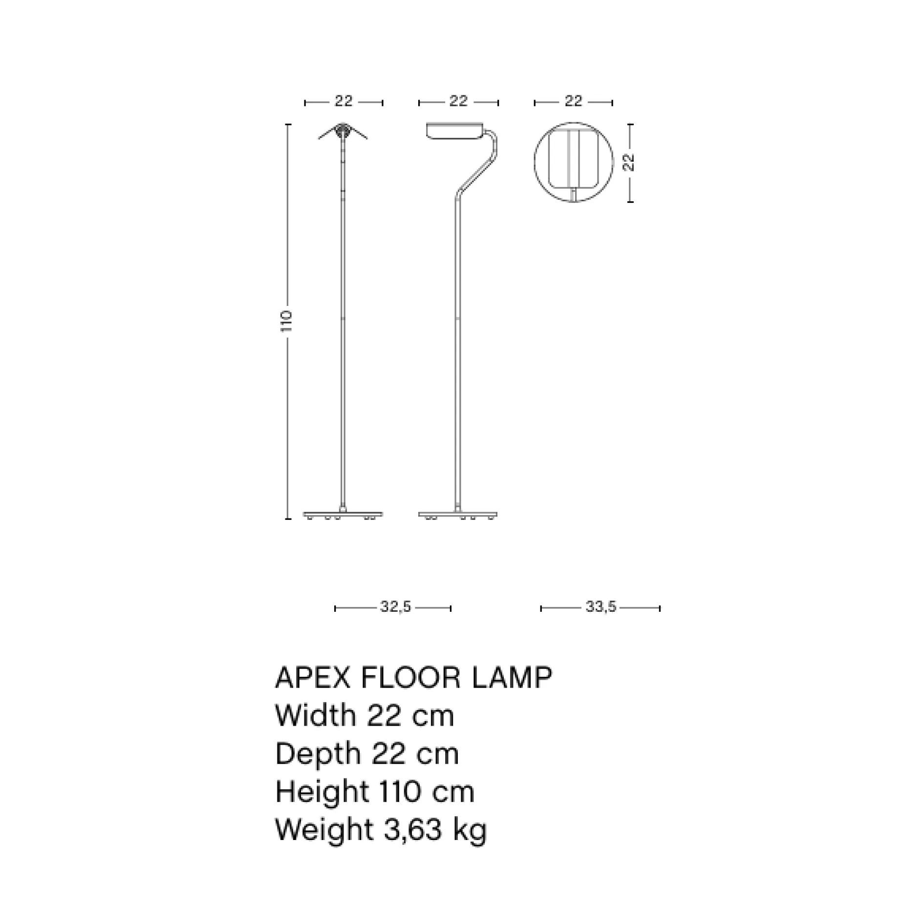 Apex floor lamp | oyster white