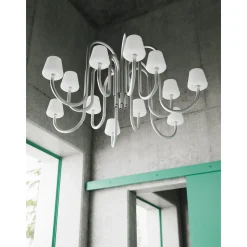Apollo chandelier ⌀74-106 | white opal glass