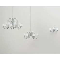 Apollo chandelier ⌀74-106 | white opal glass