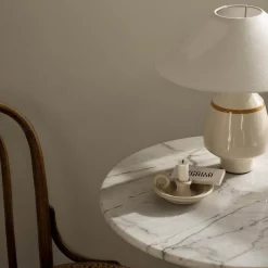 Becky table | white and mustard