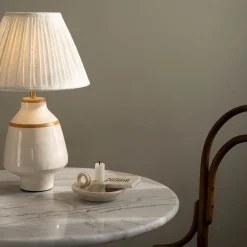 Becky table | white and mustard