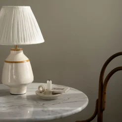 Becky table | white and mustard