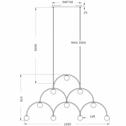 Bounce chandelier 169 | black