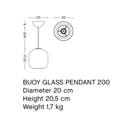 Buoy pendant lamp ⌀30 | opal white / beton grey