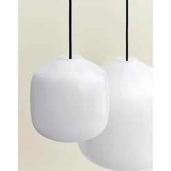 Buoy pendant lamp ⌀20 | opal white / anthracite blue