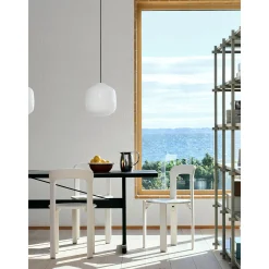 Buoy pendant lamp ⌀20 | opal white / amber yellow