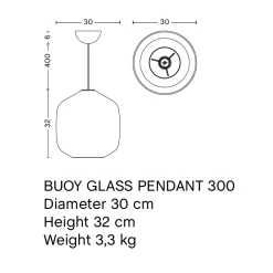 Buoy pendant lamp ⌀20 | opal white / amber yellow
