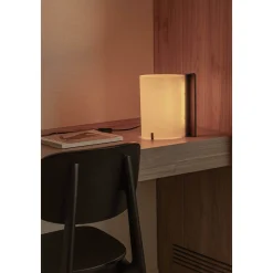 Cata table | walnut and natural papyrus