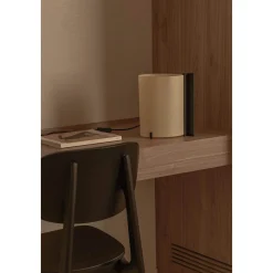 Cata table | walnut and natural papyrus