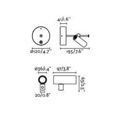 Clap projector IP65 | ⌀31 black with shade