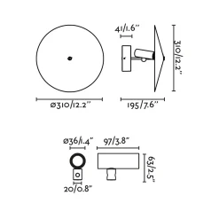 Clap projector IP65 | ⌀31 black with shade