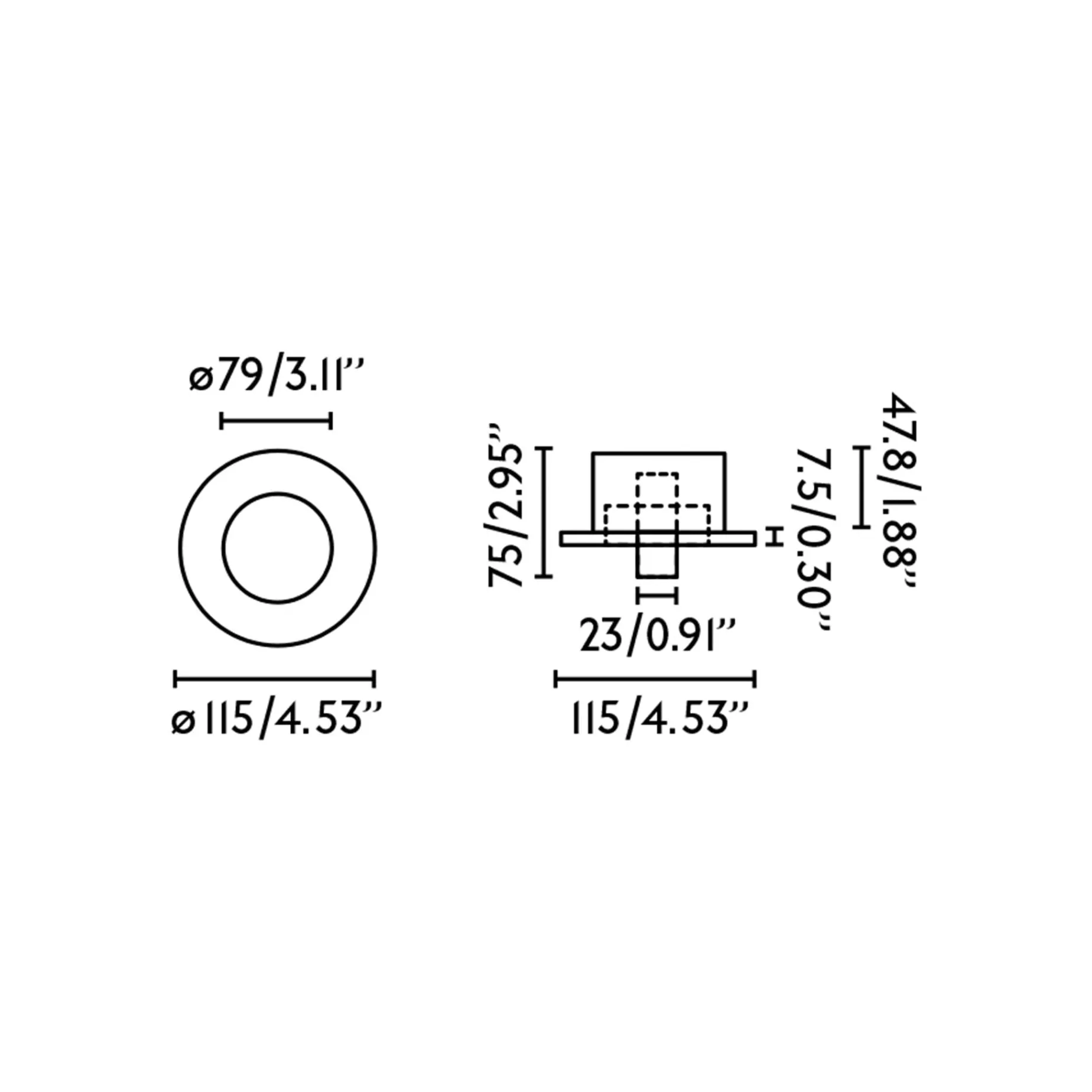 Click recessed reader | matt black