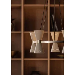 Collector chandelier 5 | crème and polished brass