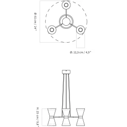 Collector chandelier 5 | crème and polished brass