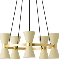Collector chandelier 5 | crème and polished brass