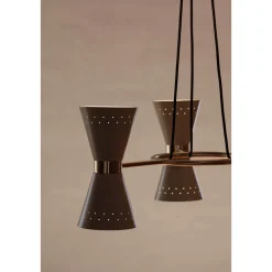 Collector chandelier 5 | crème and polished brass