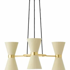 Collector chandelier 5 | crème and polished brass
