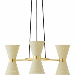 Collector chandelier 3 | crème and polished brass