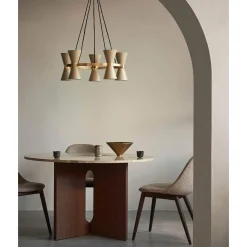 Collector chandelier 3 | crème and polished brass
