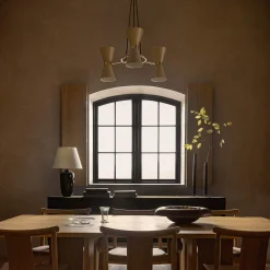 Collector chandelier 3 | crème and polished brass