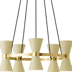 Collector chandelier 3 | crème and polished brass