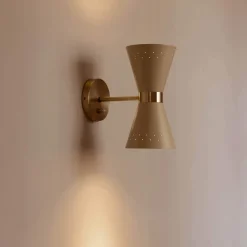 Collector wall lamp | crème and polished brass