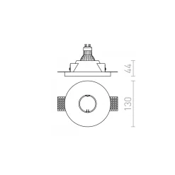 Dag recessed round ø83 | plaster