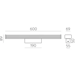 Dune IP44 wall 60-90 | chrome