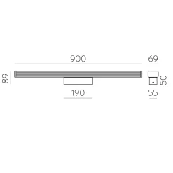 Dune IP44 wall 60-90 | chrome