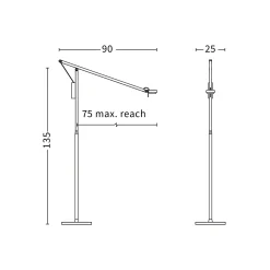 Fifty-Fifty floor lamp | soft black