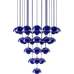 Flowerpot VP10 | chandelier 31 / cobalt blue