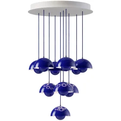 Flowerpot VP10 | chandelier 31 / cobalt blue