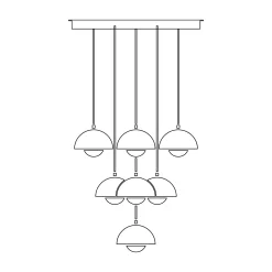 Flowerpot VP1 | chandelier 10 / chrome-plated