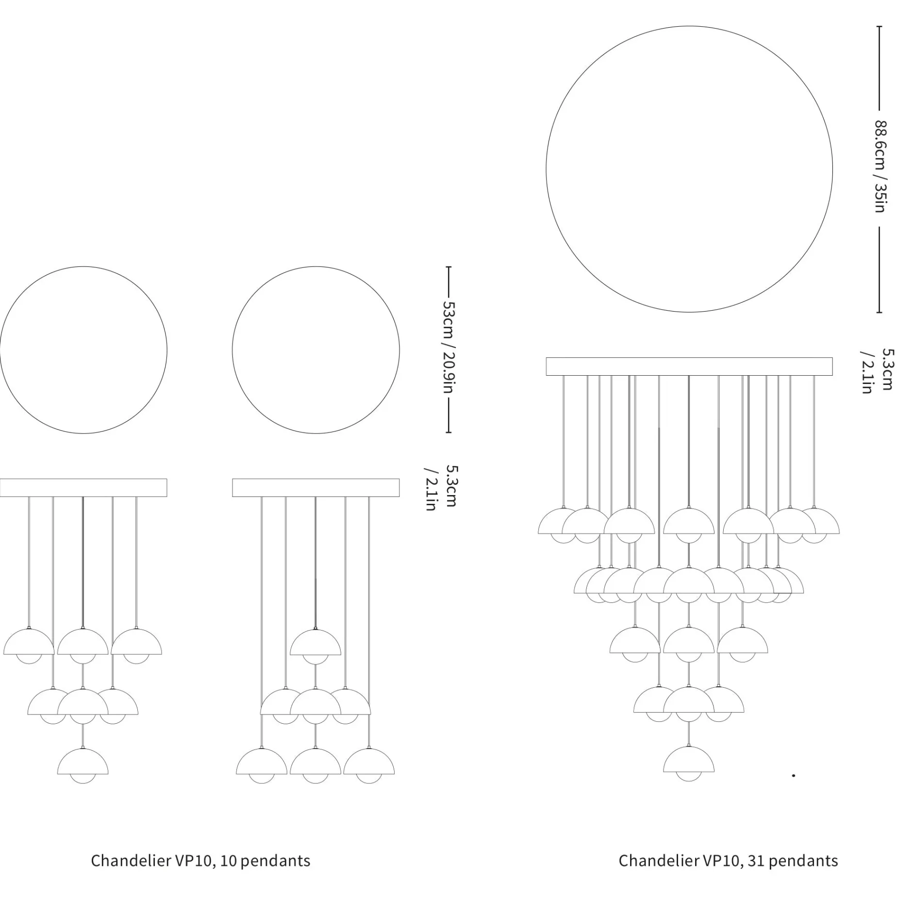 Flowerpot VP10 | chandelier 10 / grey beige