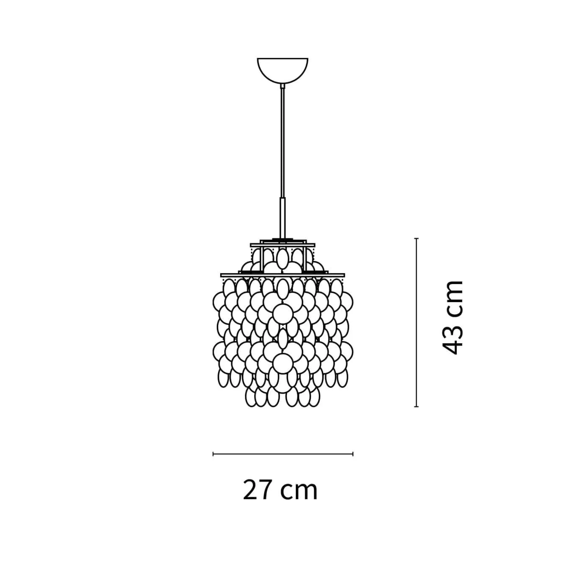 Fun chandelier ø27-ø70 | brass