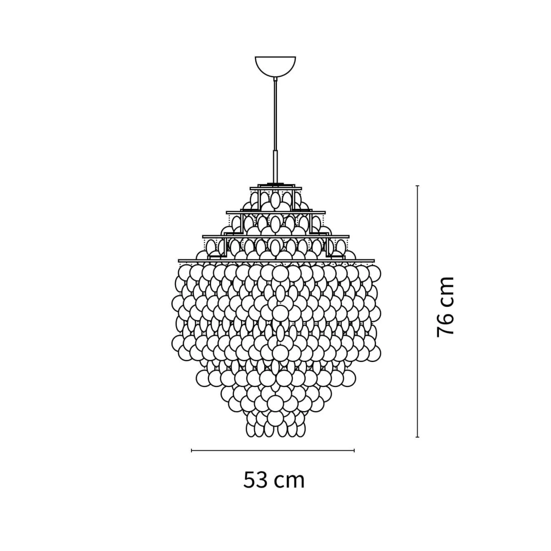 Fun chandelier ø27-ø70 | brass