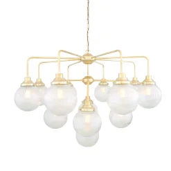 Genoa prismatic glass 5-8-13-21 light | polished brass