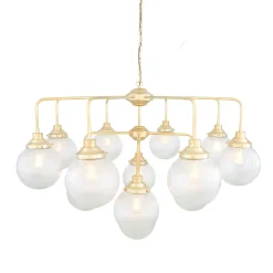 Genoa prismatic glass 5-8-13-21 light | polished brass