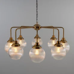 Genoa prismatic glass 5-8-13-21 light | polished brass