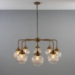 Genoa prismatic glass 5-8-13-21 light | polished brass