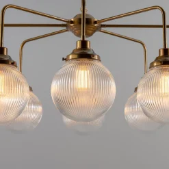 Genoa prismatic glass 5-8-13-21 light | polished brass