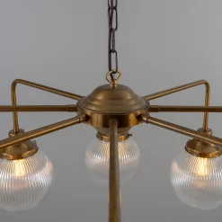 Genoa prismatic glass 5-8-13-21 light | polished brass