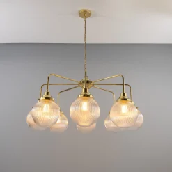 Genoa prismatic glass 5-8-13-21 light | polished brass