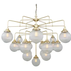Genoa prismatic glass 5-8-13-21 light | polished brass