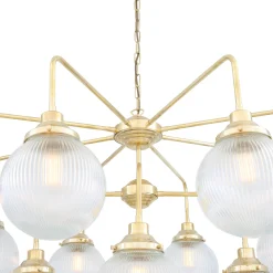 Genoa prismatic glass 5-8-13-21 light | polished brass