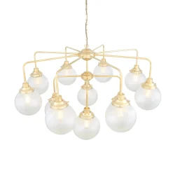 Genoa prismatic glass 5-8-13-21 light | polished brass