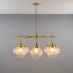 Genoa prismatic glass 5-8-13-21 light | antique silver