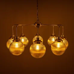 Genoa prismatic glass 5-8-13-21 light | antique silver