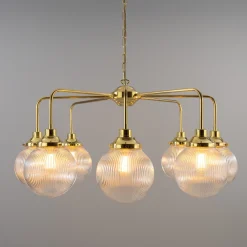 Genoa prismatic glass 5-8-13-21 light | antique silver