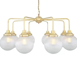 Genoa prismatic glass 5-8-13-21 light | antique silver